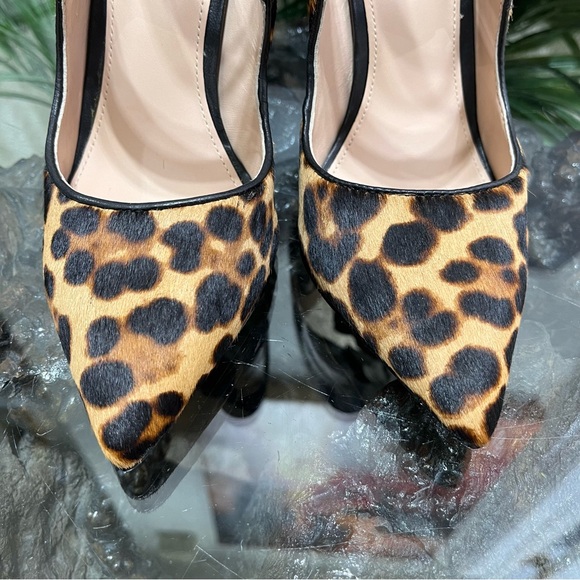 🐆NIB🐆 Rachel Zoe Calf Hair Leopard Print Zippered Back Stiletto Heel  Size 6 - Picture 8 of 11